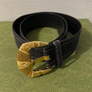 Vtg Escada dark grey suede belt Sz38